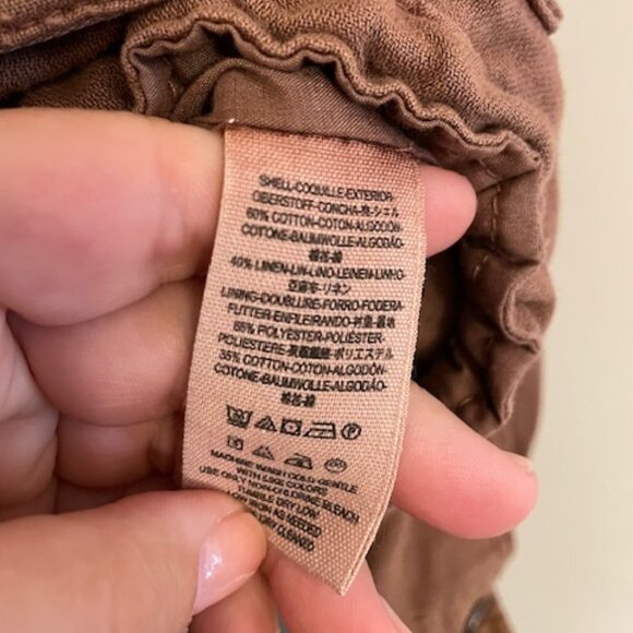 Free People Brown Double Cloth Zip-Up Utility Jacket, Size Small - Picture 7 of 10